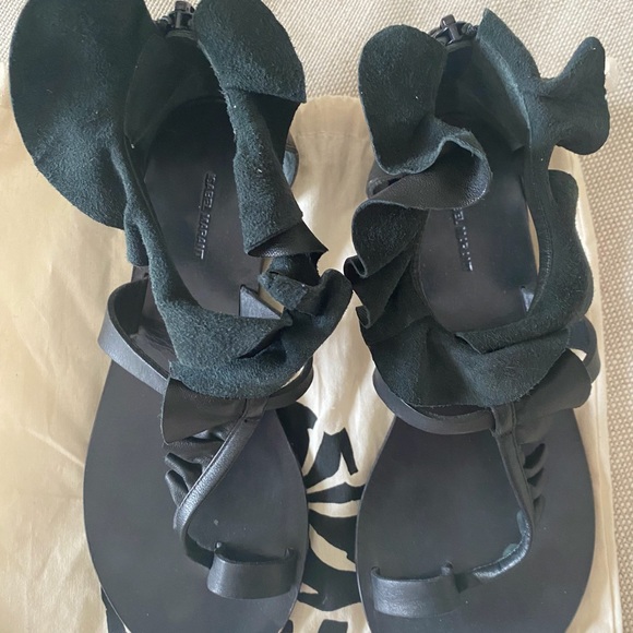 ISABEL MARANT Audry ruffled leather sandals - Picture 3 of 11